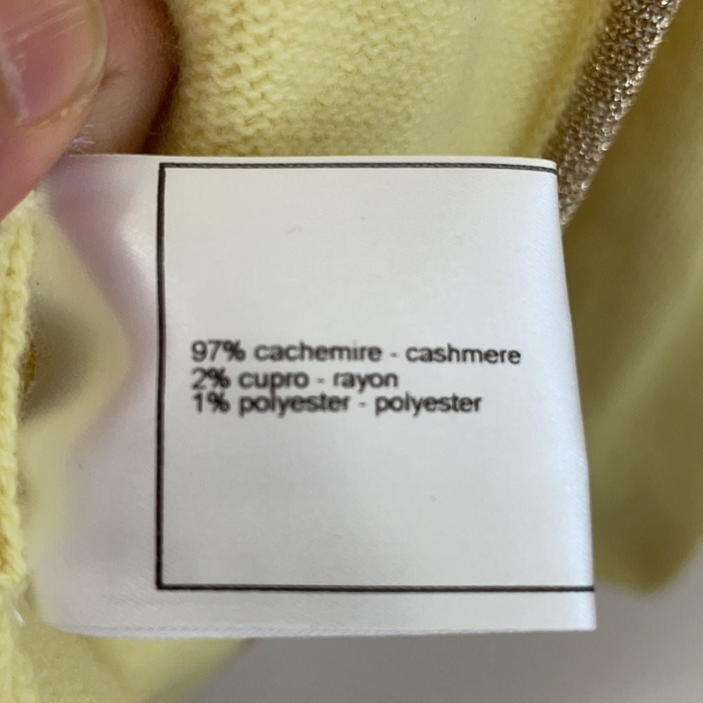 CHANEL vintage Cruise collection 2001 cashmere open front cardigan Yellow 38 - Picture 6 of 11